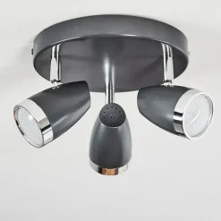 Lampes Industrielles-hofstein Plafonnier Idlewild LED Noir, 3 lumières