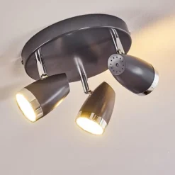 Lampes Industrielles-hofstein Plafonnier Idlewild LED Noir, 3 lumières