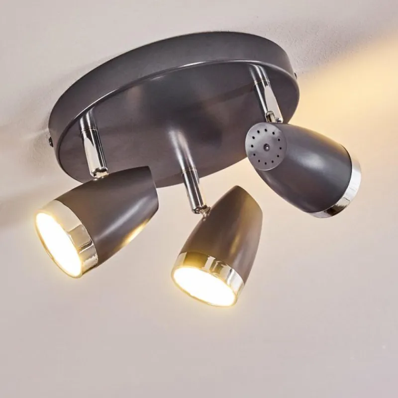 Lampes Industrielles-hofstein Plafonnier Idlewild LED Noir, 3 lumières