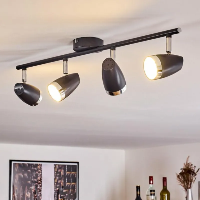 Lampes Industrielles-hofstein Plafonnier Idlewild LED Noir, 4 lumières