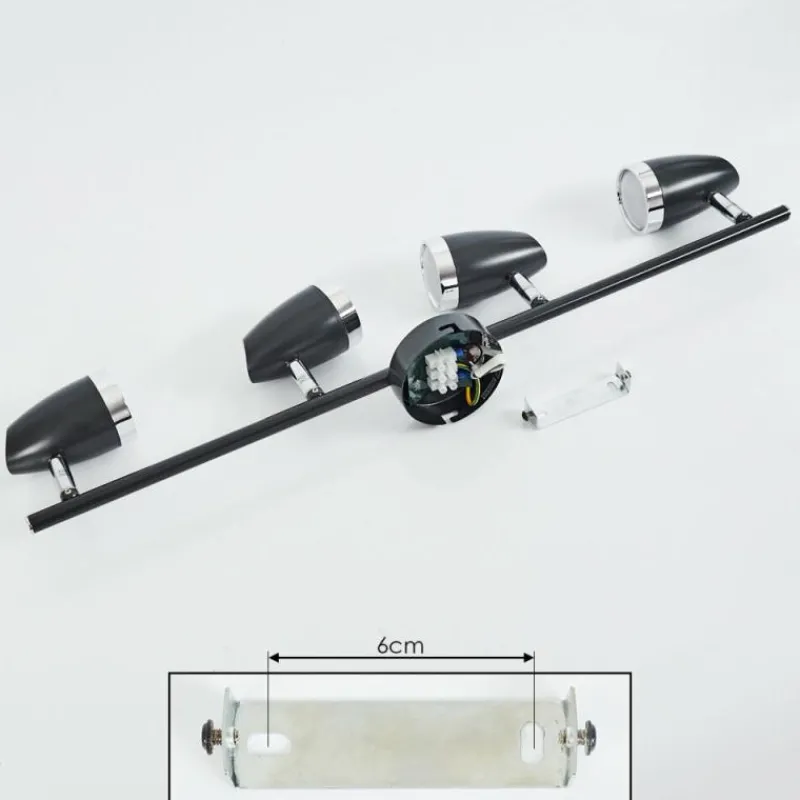 Lampes Industrielles-hofstein Plafonnier Idlewild LED Noir, 4 lumières