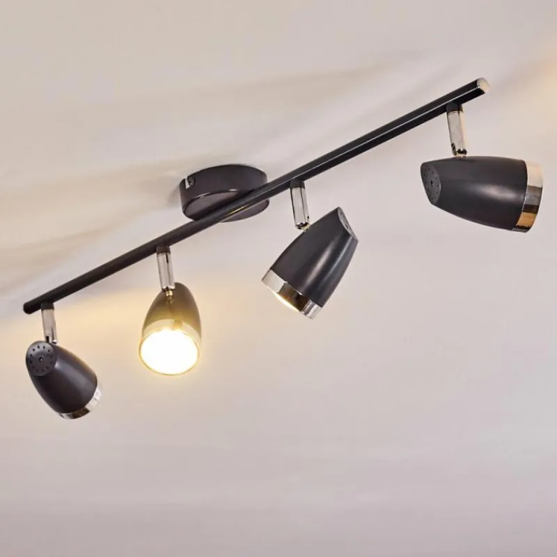 Lampes Industrielles-hofstein Plafonnier Idlewild LED Noir, 4 lumières