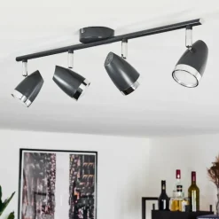 Lampes Industrielles-hofstein Plafonnier Idlewild LED Noir, 4 lumières