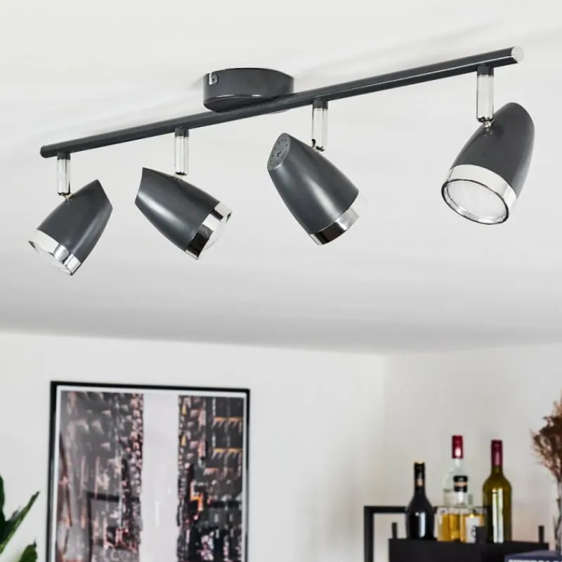 Lampes Industrielles-hofstein Plafonnier Idlewild LED Noir, 4 lumières