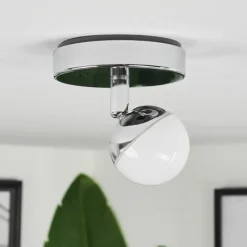 Idual Plafonnier Olivine LED Chrome, 1 lumière, Télécommandes, Changeur de couleurs