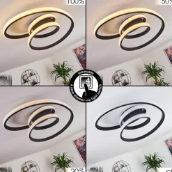 hofstein Plafonnier Ignal LED Noir, 1 lumière