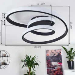 hofstein Plafonnier Ignal LED Noir, 1 lumière