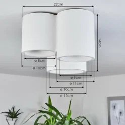 hofstein Plafonnier Ililai Blanc, 3 lumières