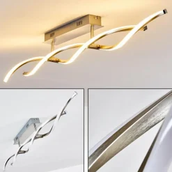 hofstein Plafonnier Imatro LED Nickel mat, 2 lumières