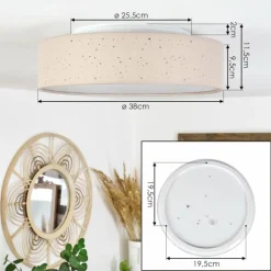 Lampes En Tissu-hofstein Plafonnier Jakkila LED Blanc, 1 lumière