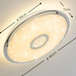 hofstein Plafonnier Jamton LED Chrome, 1 lumière, Télécommandes