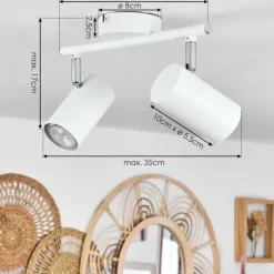 hofstein Plafonnier Javel Blanc, 2 lumières* Spots Et Projecteurs