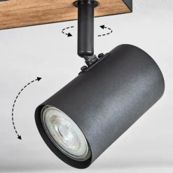 Luminaires Scandinaves-hofstein Plafonnier Javel Brun, Couleur bois, Noir, 4 lumières