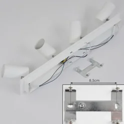 hofstein Plafonnier Javel Chrome, Blanc, 4 lumières* Spots Et Projecteurs