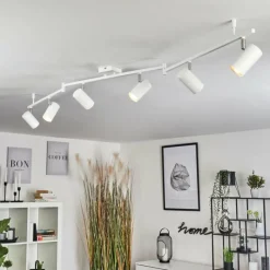 hofstein Plafonnier Javel Chrome, Blanc, 6 lumières