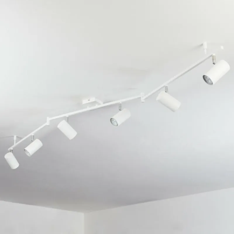 hofstein Plafonnier Javel Chrome, Blanc, 6 lumières