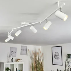 hofstein Plafonnier Javel Chrome, Blanc, 6 lumières