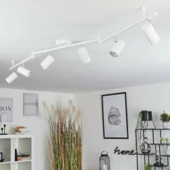 hofstein Plafonnier Javel Chrome, Blanc, 6 lumières