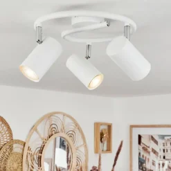 hofstein Plafonnier Javel Chrome, Blanc, 3 lumières* Spots Et Projecteurs