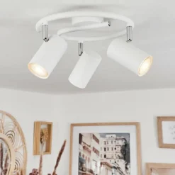 hofstein Plafonnier Javel Chrome, Blanc, 3 lumières* Spots Et Projecteurs