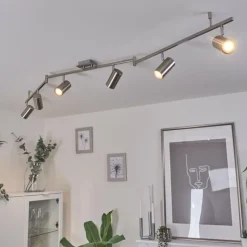 hofstein Plafonnier Javel Chrome, Nickel mat, 6 lumières