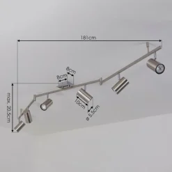 hofstein Plafonnier Javel Chrome, Nickel mat, 6 lumières