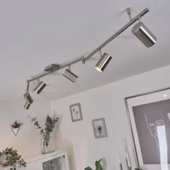 hofstein Plafonnier Javel Chrome, Nickel mat, 6 lumières