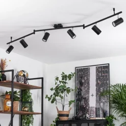 hofstein Plafonnier Javel Chrome, Noir, 6 lumières