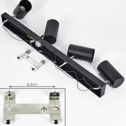 hofstein Plafonnier Javel Chrome, Noir, 4 lumières