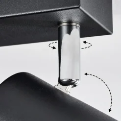 hofstein Plafonnier Javel Chrome, Noir, 4 lumières