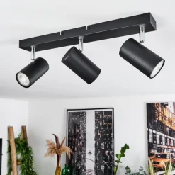 hofstein Plafonnier Javel Chrome, Noir, 3 lumières