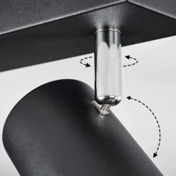 hofstein Plafonnier Javel Chrome, Noir, 2 lumières