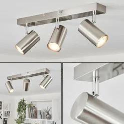 hofstein Plafonnier Javel Chrome, Nickel mat, 3 lumières