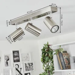 hofstein Plafonnier Javel Chrome, Nickel mat, 3 lumières