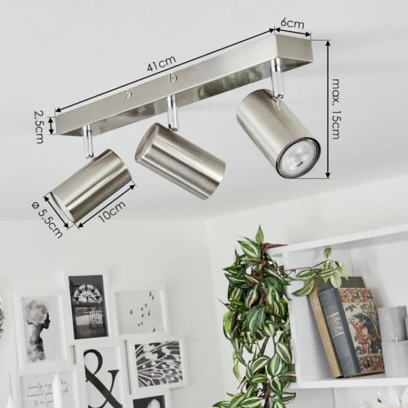 hofstein Plafonnier Javel Chrome, Nickel mat, 3 lumières