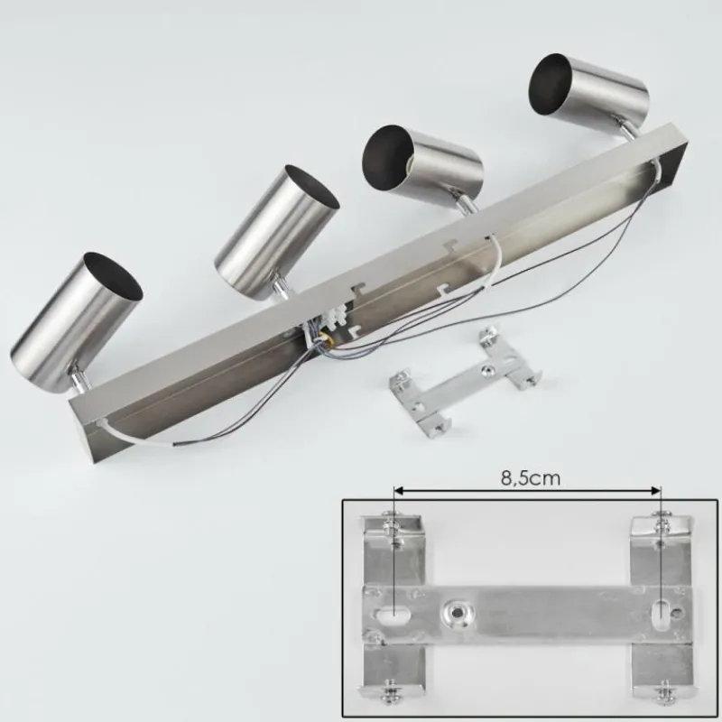 hofstein Plafonnier Javel Chrome, Nickel mat, 4 lumières