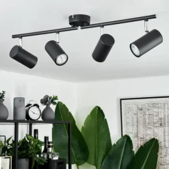 hofstein Plafonnier Javel Chrome, Noir, 4 lumières