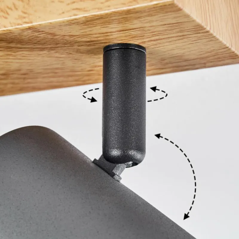 hofstein Plafonnier Javel Couleur bois, Noir, 3 lumières