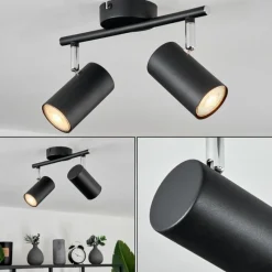hofstein Plafonnier Javel Noir, 2 lumières* Spots Et Projecteurs