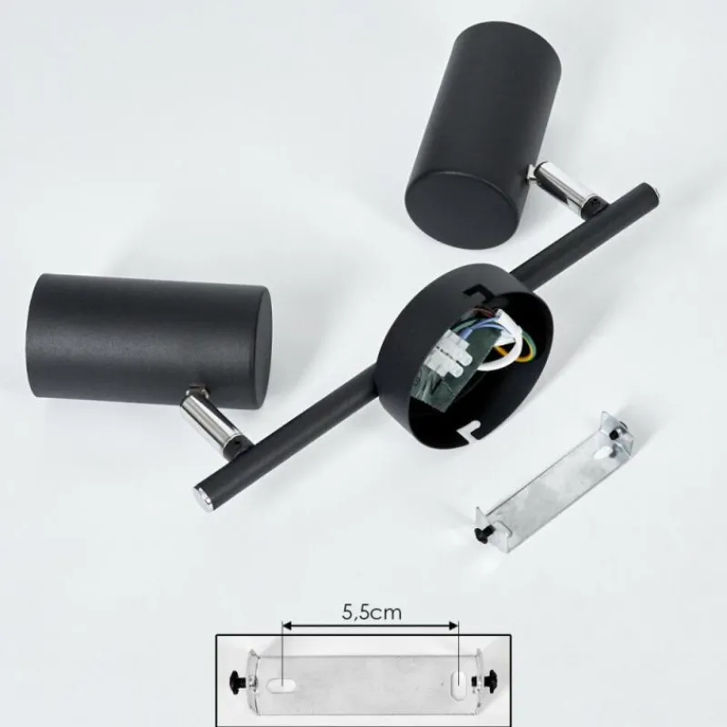 hofstein Plafonnier Javel Noir, 2 lumières* Spots Et Projecteurs