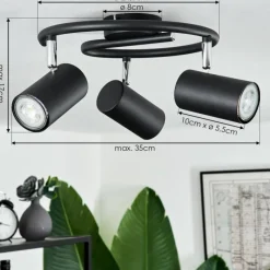 hofstein Plafonnier Javel Noir, 3 lumières* Spots Et Projecteurs