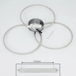 hofstein Plafonnier Johsa LED Nickel mat, Argenté, 3 lumières