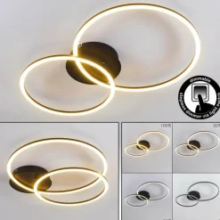 hofstein Plafonnier Johsa LED Noir, 2 lumières