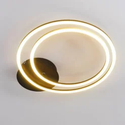 hofstein Plafonnier Johsa LED Noir, 2 lumières