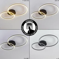 hofstein Plafonnier Johsa LED Noir, 2 lumières