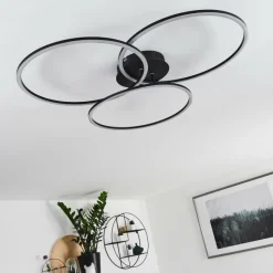 hofstein Plafonnier Johsa LED Noir, 3 lumières
