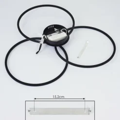 hofstein Plafonnier Johsa LED Noir, 3 lumières