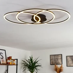 hofstein Plafonnier Johsa LED Noir, 3 lumières