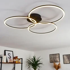 hofstein Plafonnier Johsa LED Noir, 3 lumières