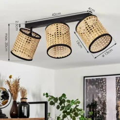 hofstein Plafonnier Jonas Noir, 3 lumières